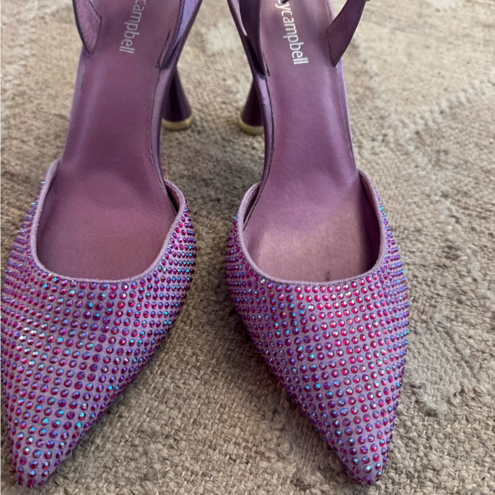 Purple Rhinestone Women's Heels